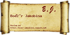 Boár Jakobina névjegykártya